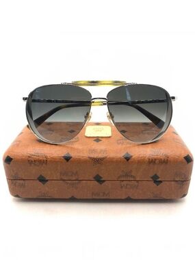 MCM 119S "SHINY GOLD/KHAKI 739" AVIATOR STYLE SUNGLASES WITH CASE NWT
